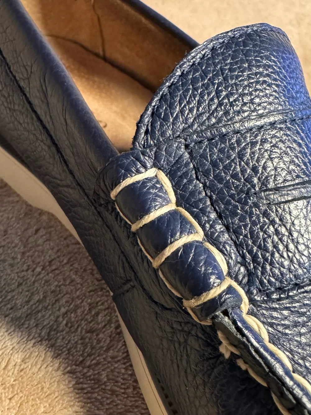 Polo Ralph Lauren Blue Leather Bjorn Penny Loafers Size 9.5D